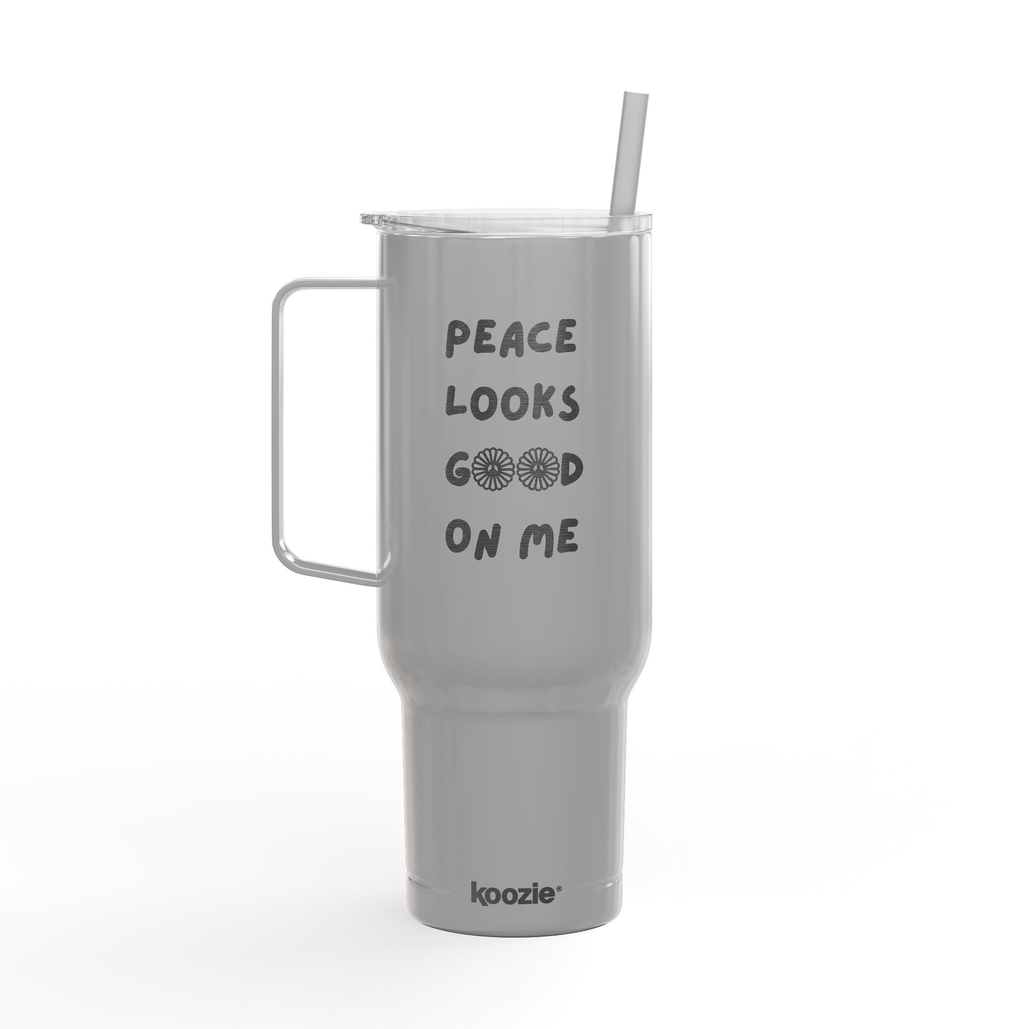 Peace Looks Good On Me Engraved Insulated Tumbler, 40oz Travel Cup
