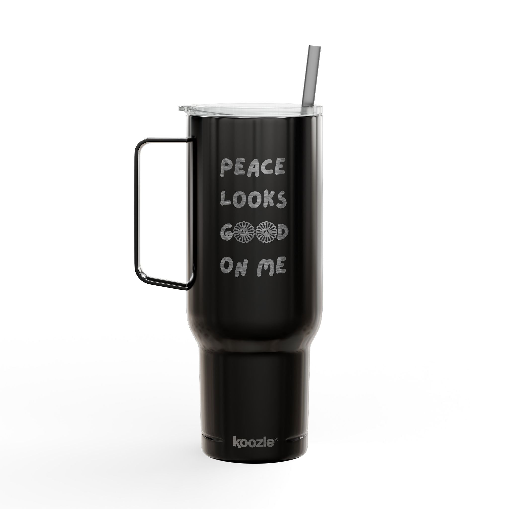 Peace Looks Good On Me Engraved Insulated Tumbler, 40oz Travel Cup