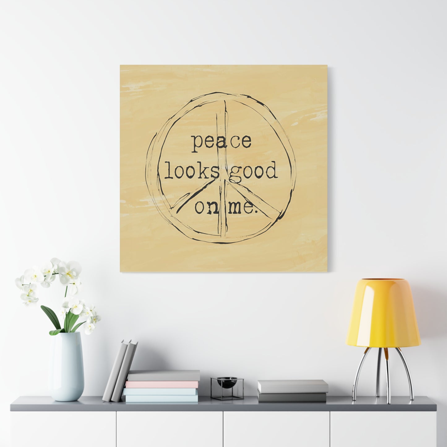 Peace Looks Good On Me Canvas Wall Art – Mindful Modern Decor for Your Calm Corner