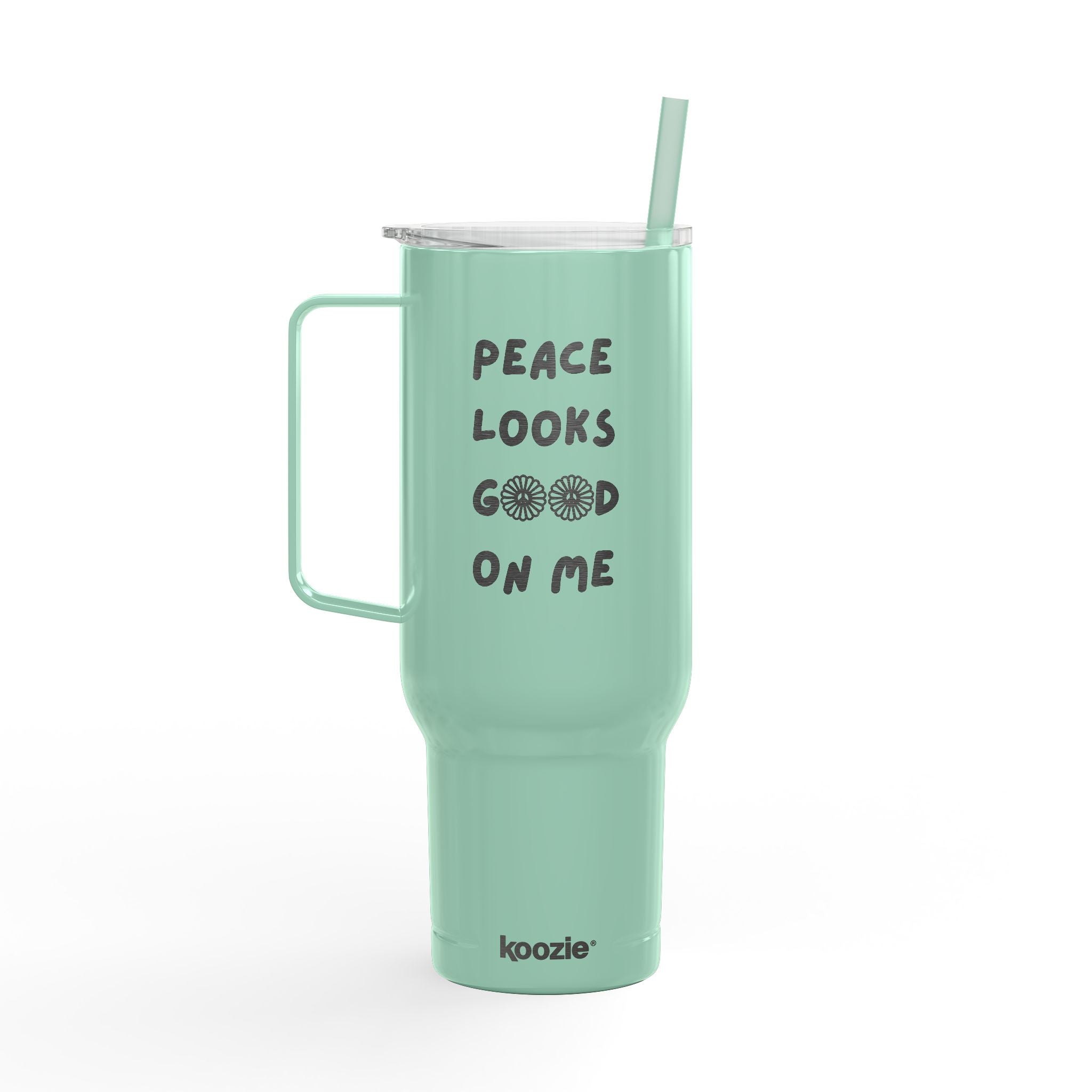 Peace Looks Good On Me Engraved Insulated Tumbler, 40oz Travel Cup