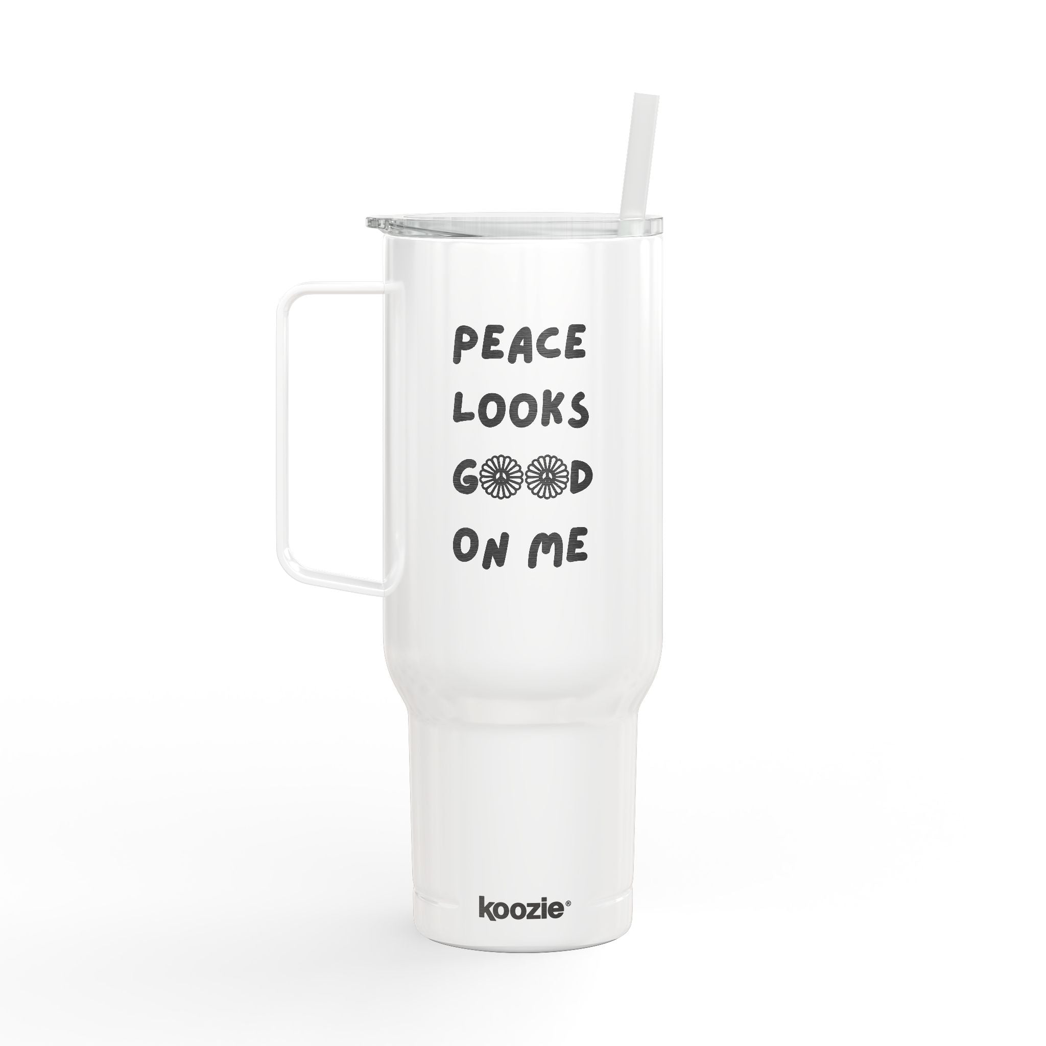 Peace Looks Good On Me Engraved Insulated Tumbler, 40oz Travel Cup
