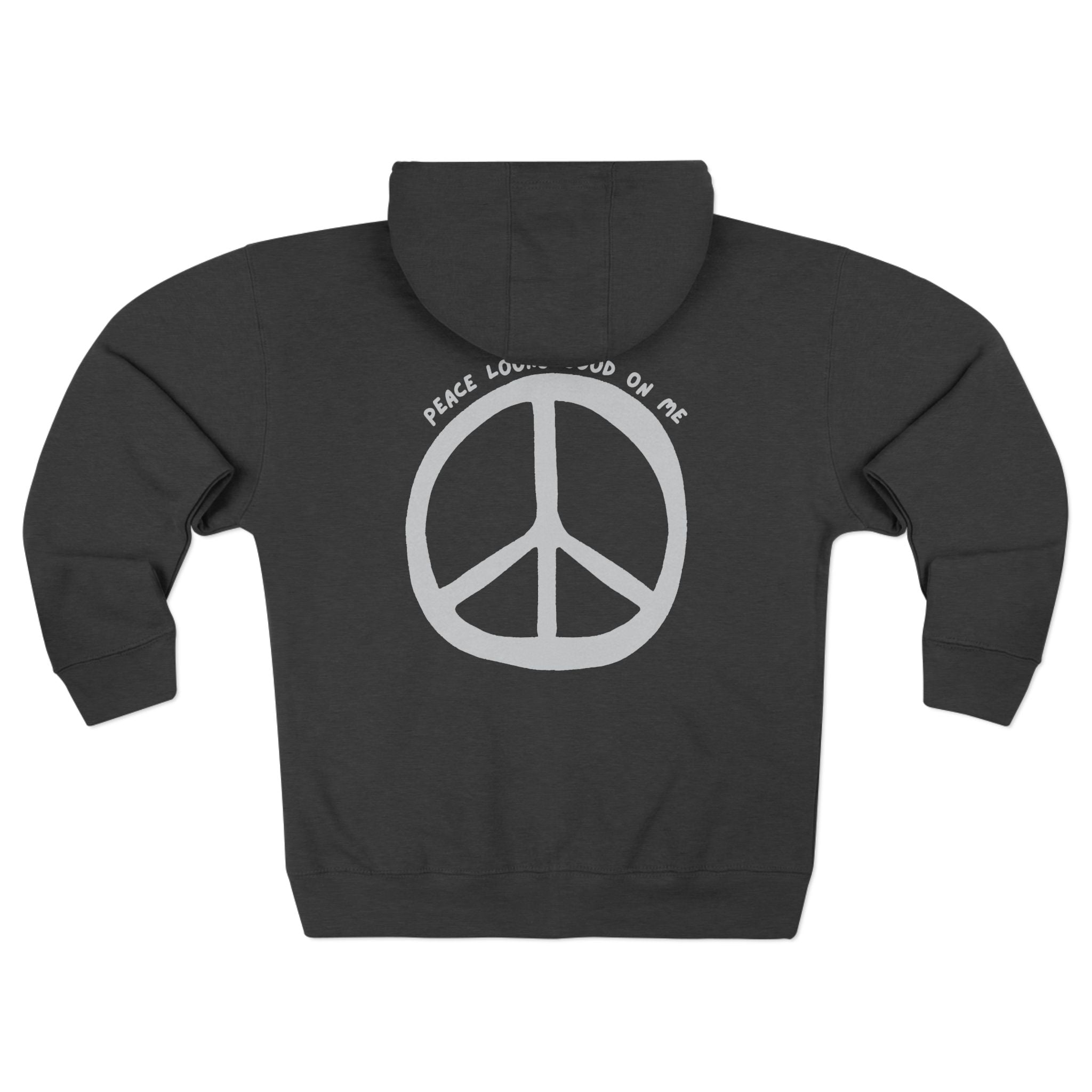 Peace looks good on me Unisex Zip Hoodie, Casual Jacket, Streetwear, Gift for Him/Her, Comfortable Layering, Perfect for Every Season