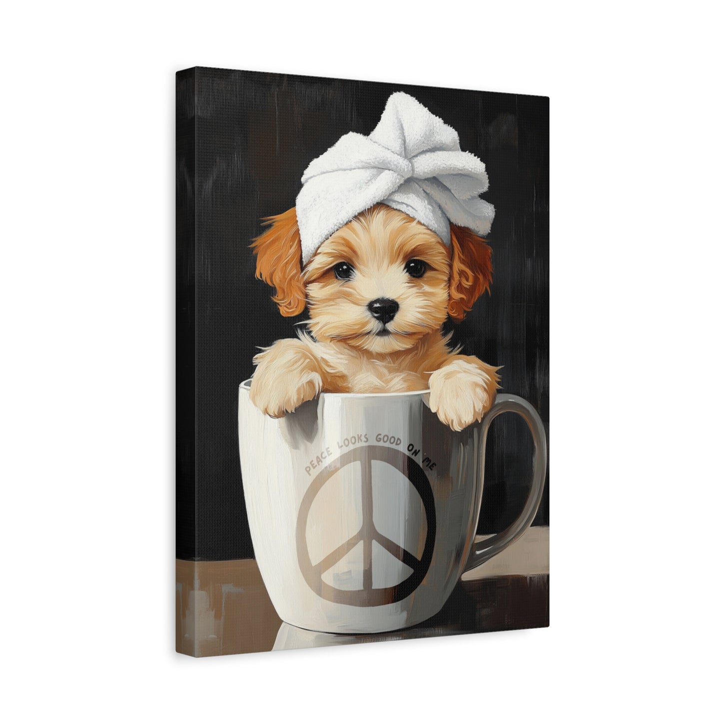 Peace & Pamper Pup Canvas Wall Art