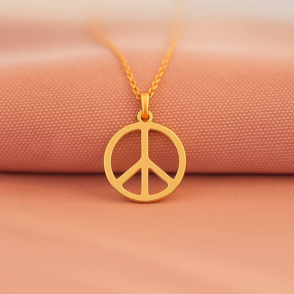 Peace Looks Good on Me Necklace – Gold Plated Peace Sign Pendant & Affirmation