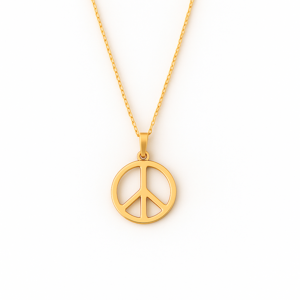 Peace Looks Good on Me Necklace – Gold Plated Peace Sign Pendant & Affirmation