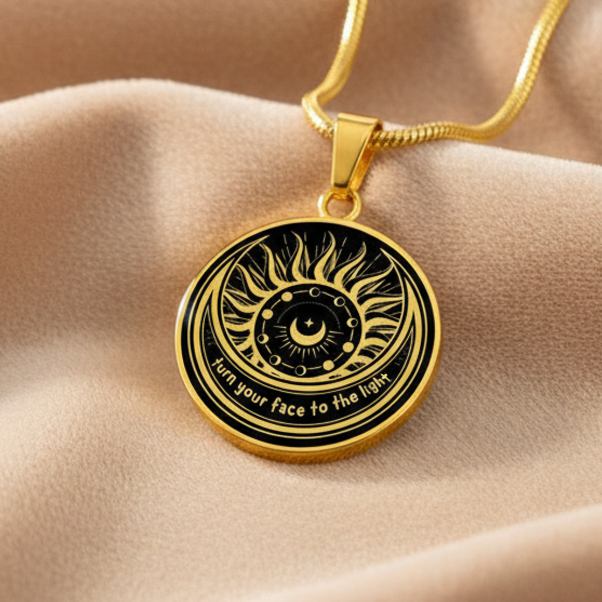 Turn Your Face to the Light Inspirational Quote Necklace | KayarizeGifts