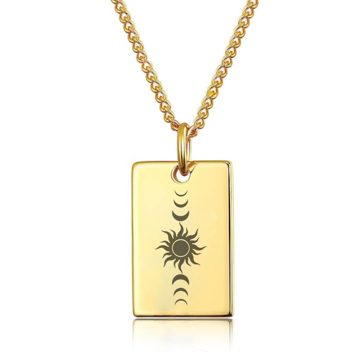 Sun & Moon Phases Necklace – Celestial Pendant for Spiritual Women