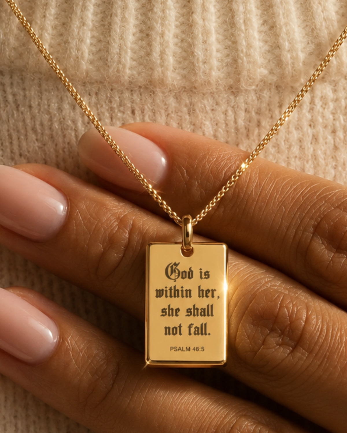 Psalm 46:5 Necklace — “God Is Within Her, She Shall Not Fall”