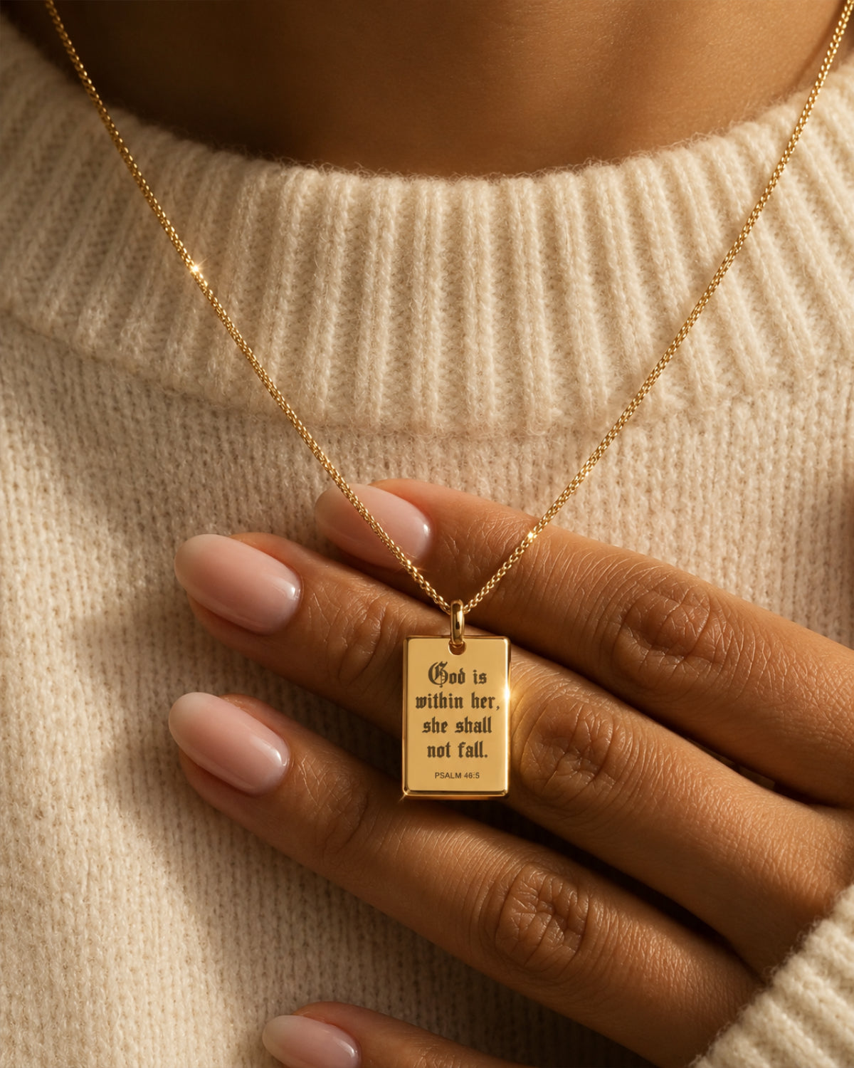 Psalm 46:5 Necklace — “God Is Within Her, She Shall Not Fall”
