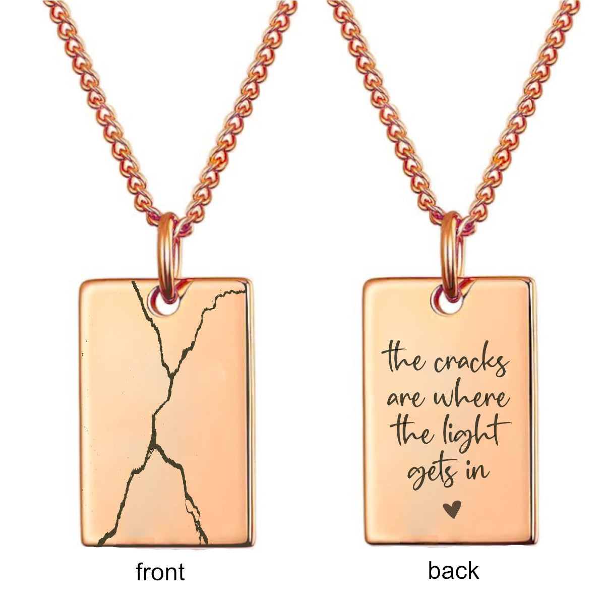 Kintsugi Necklace – “The Cracks Are Where the Light Gets In” Pendant for Healing & Self-Love