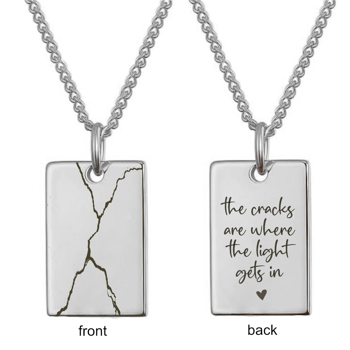 Kintsugi Necklace – “The Cracks Are Where the Light Gets In” Pendant for Healing & Self-Love