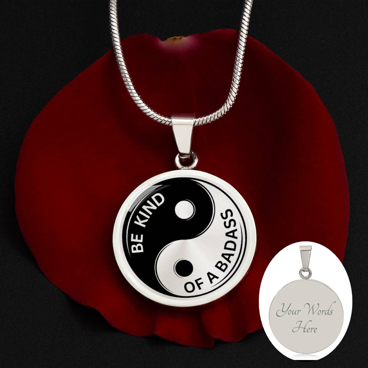 Be Kind of a Badass Empowerment Necklace (Yin Yang Necklace)