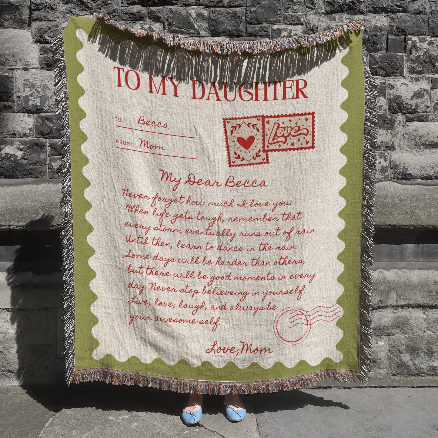 To My Daughter — Personalized Woven Blanket