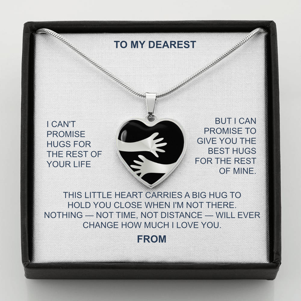 Hug Necklace for Granddaughter, Sentimental Gift from Grandma, Gold Heart Jewelry, Long Distance Hug, Comfort Gift for Her, Birthday Gift