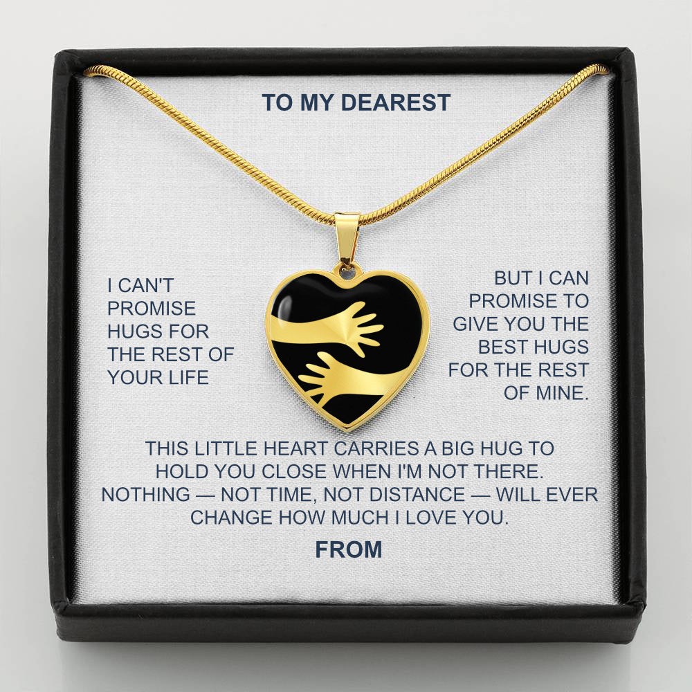Hug Necklace for Granddaughter, Sentimental Gift from Grandma, Gold Heart Jewelry, Long Distance Hug, Comfort Gift for Her, Birthday Gift