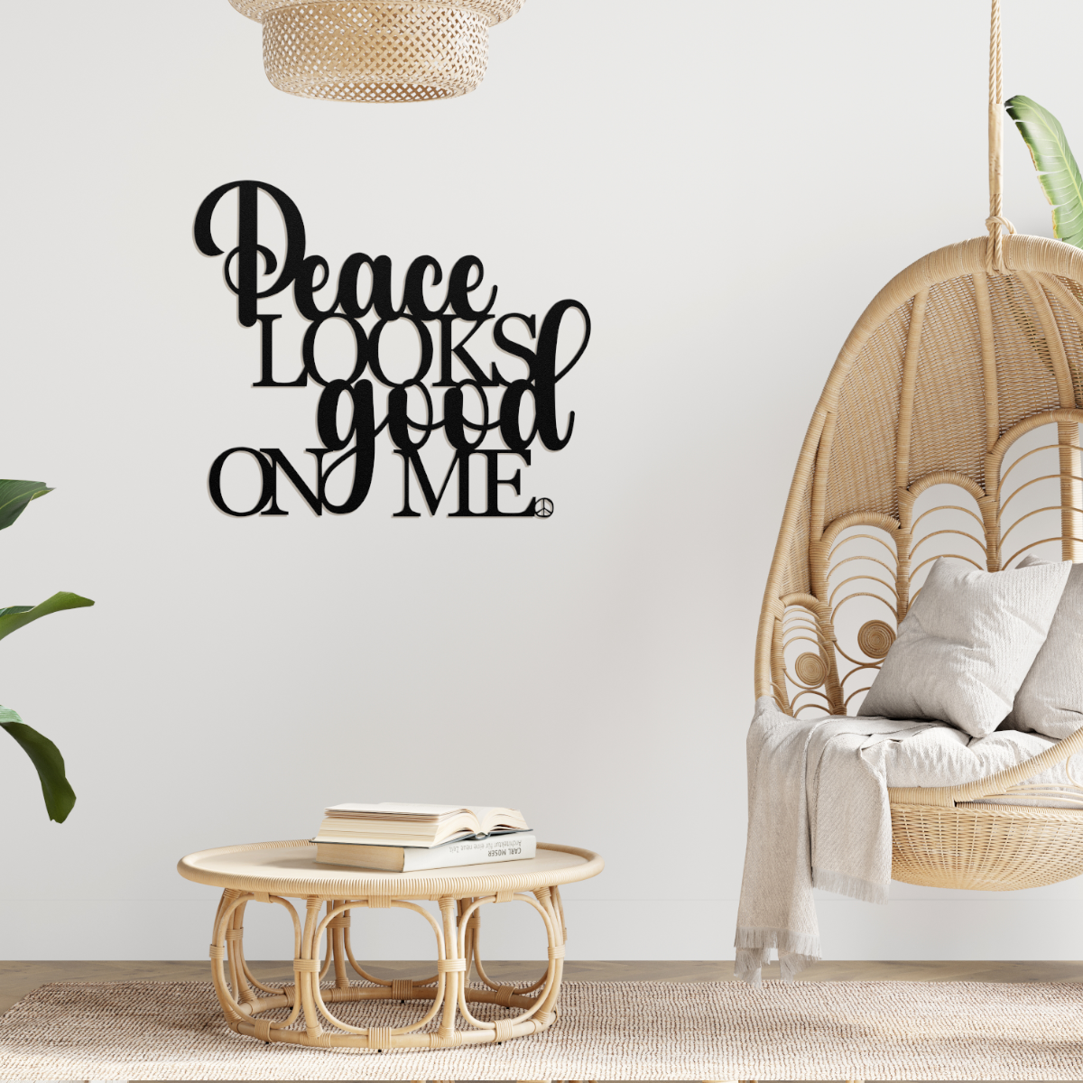 Peace Looks Good On Me Wall Art – Boho Vibes for Your Reading Nook, Bedroom, or Chill Zone