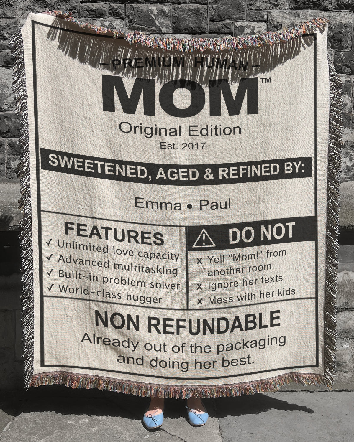 Mom Personalized Care Label Blanket