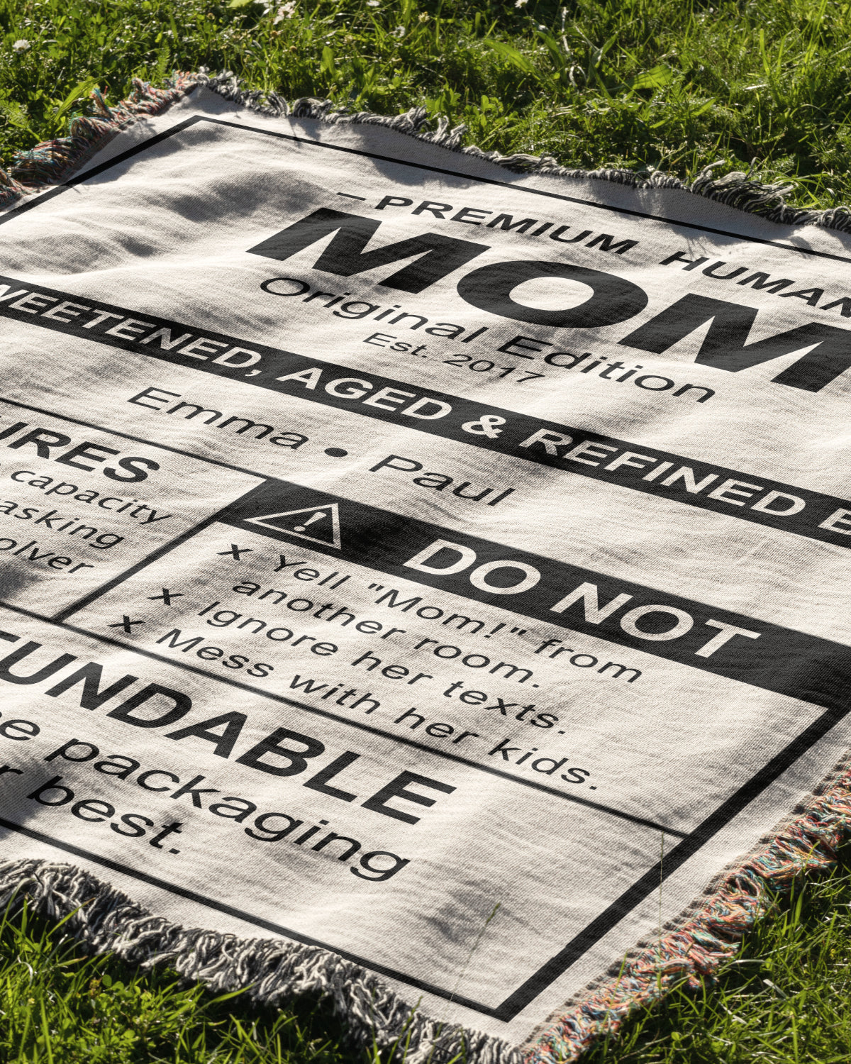 Mom Personalized Care Label Blanket