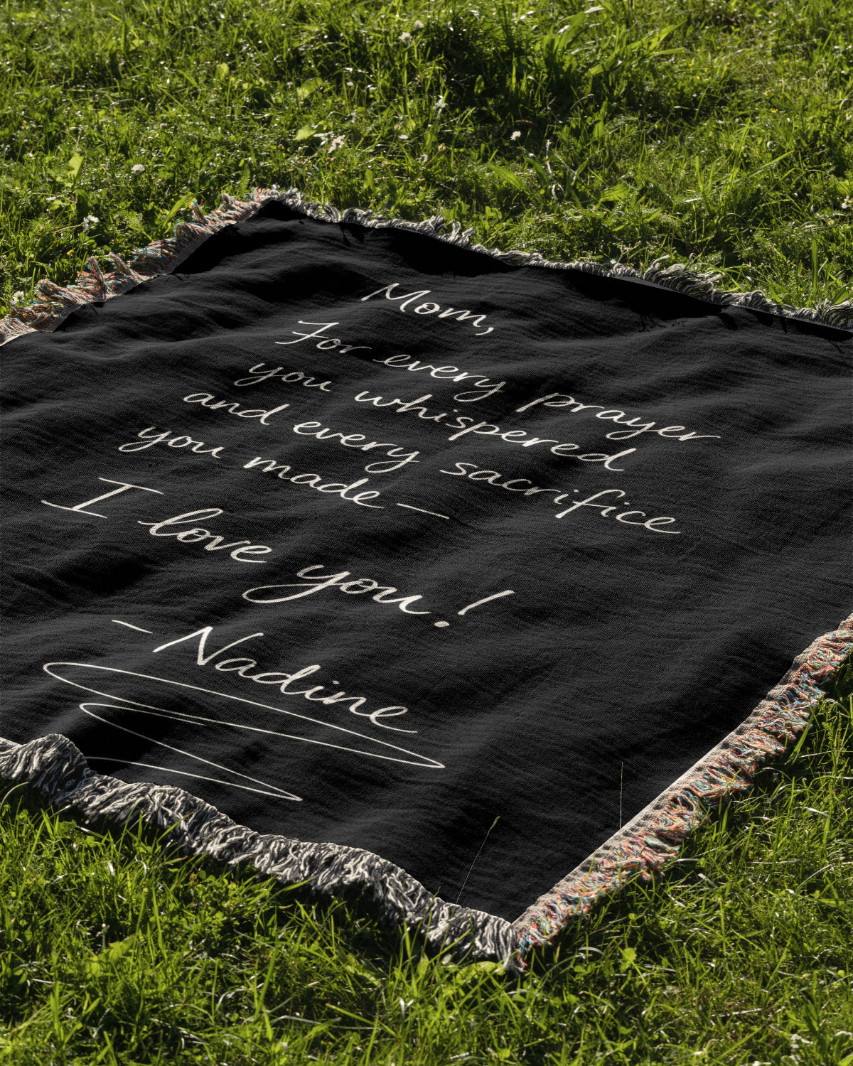 Mom, For Every Prayer — Personalized Woven Blanket