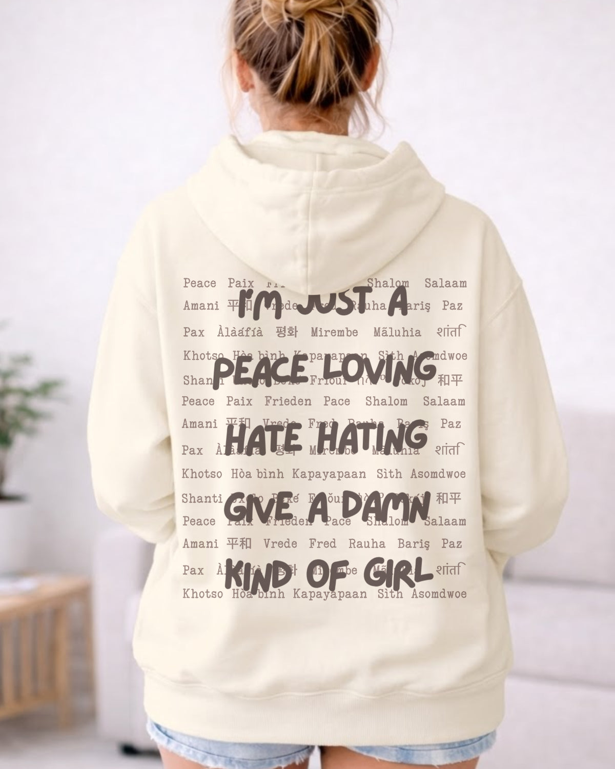 Just a peace loving girl hoodie
