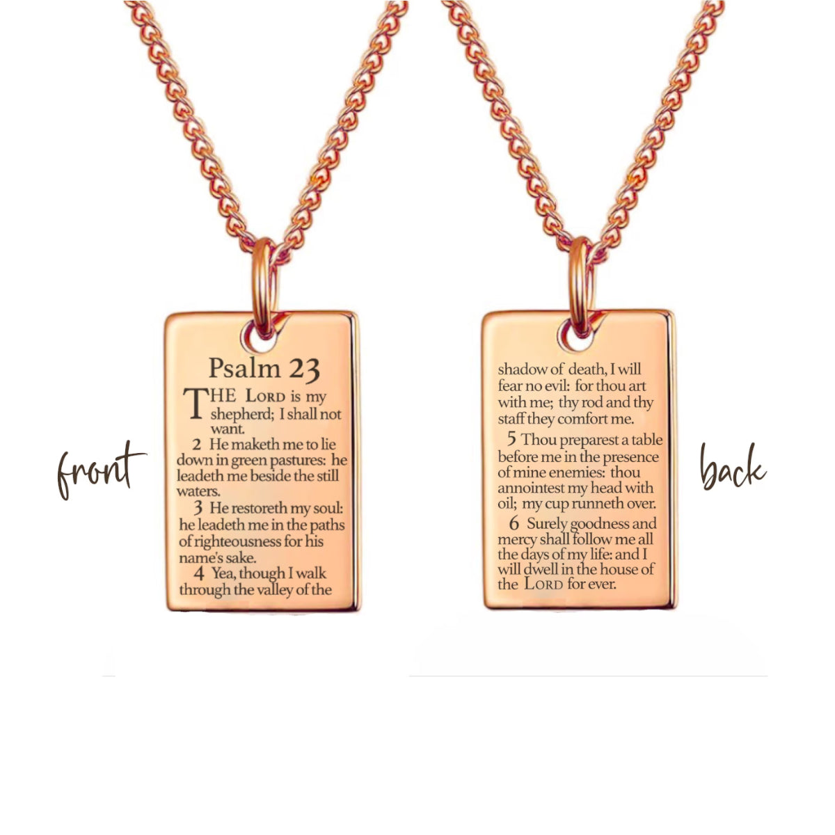 Psalm 23 Necklace | Christian Jewelry with Full Scripture Engraving