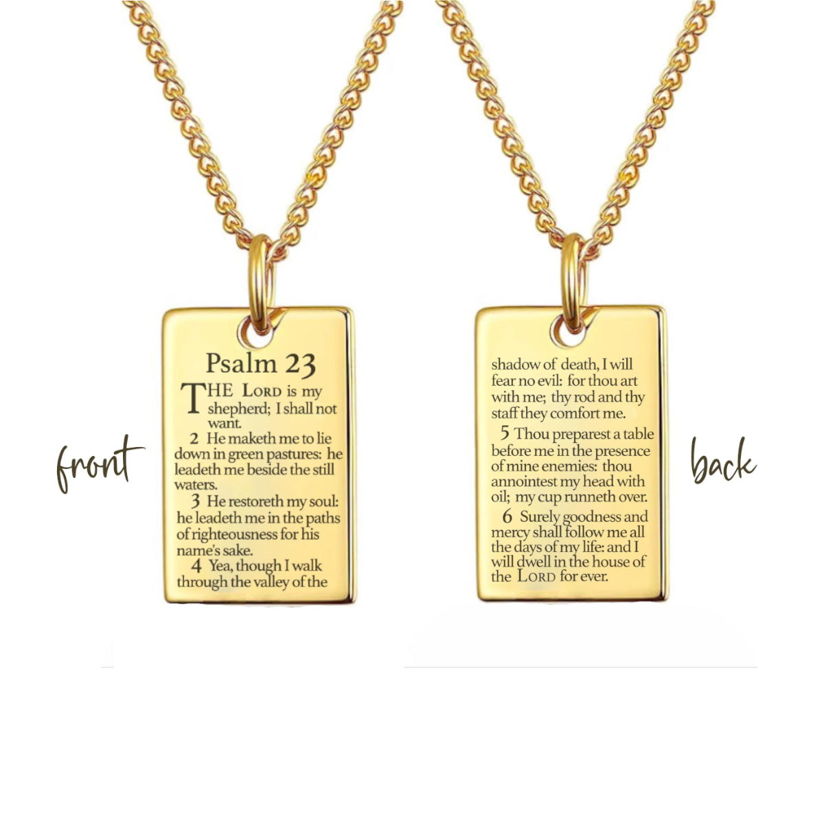 Psalm 23 Necklace | Christian Jewelry with Full Scripture Engraving