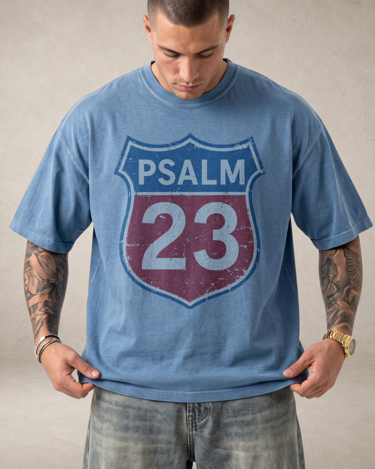 Psalm 23 Route Shirt — Vintage Faith Graphic Shirt
