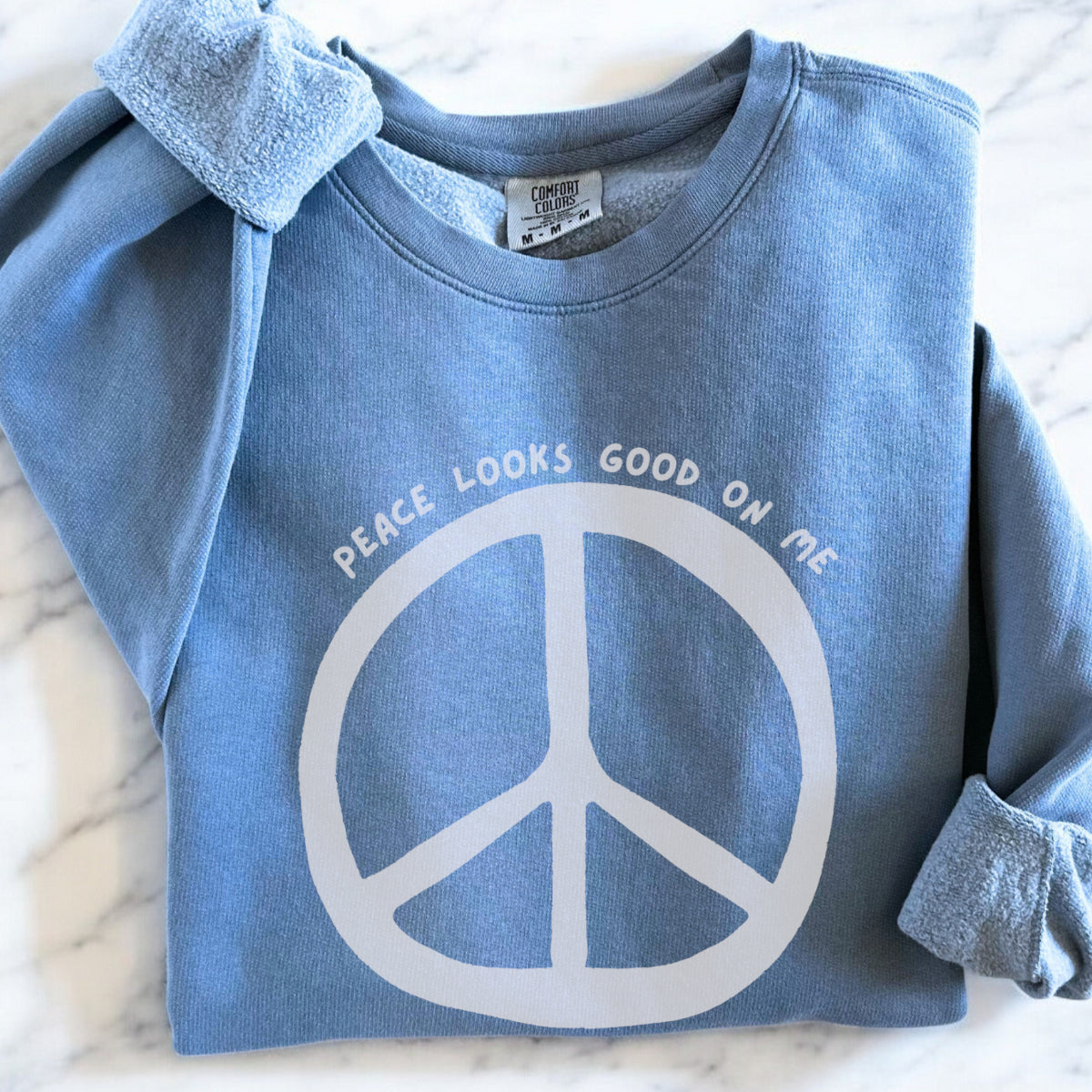 Peace Looks Good on Me Sweatshirt, Super Lightweight, Perfect for Relaxed Days, Gift for Friends