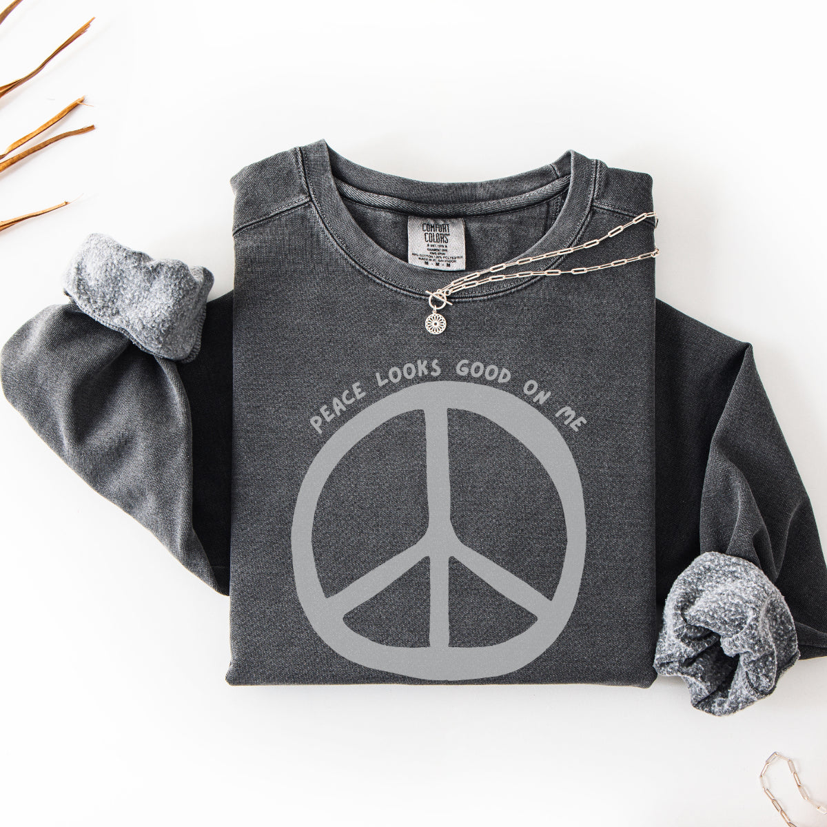 Peace Looks Good on Me Sweatshirt, Super Lightweight, Perfect for Relaxed Days, Gift for Friends