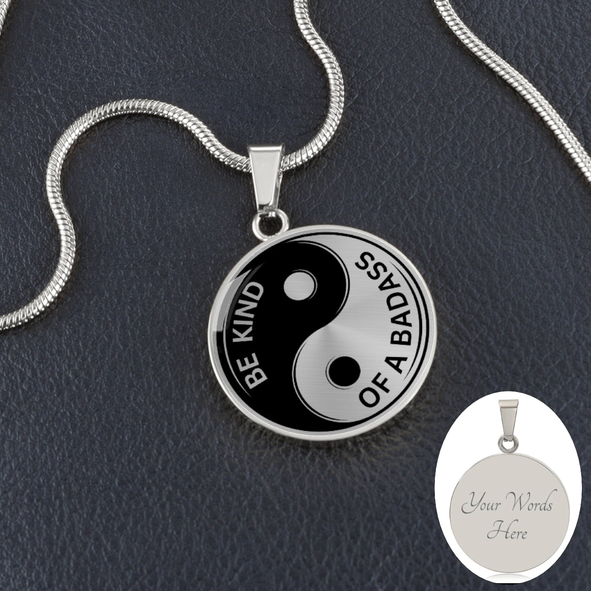 Be Kind of a Badass Empowerment Necklace (Yin Yang Necklace)