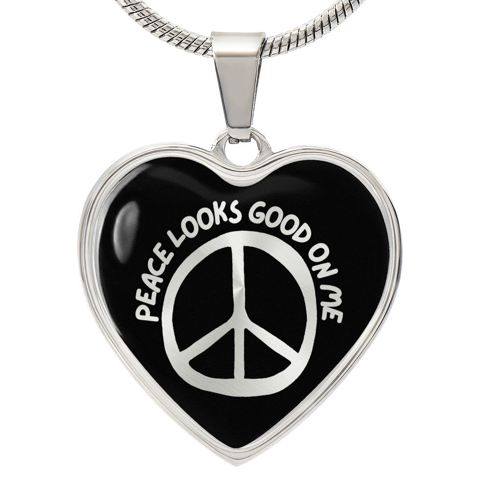 Peace looks good on me Necklace with Message Card