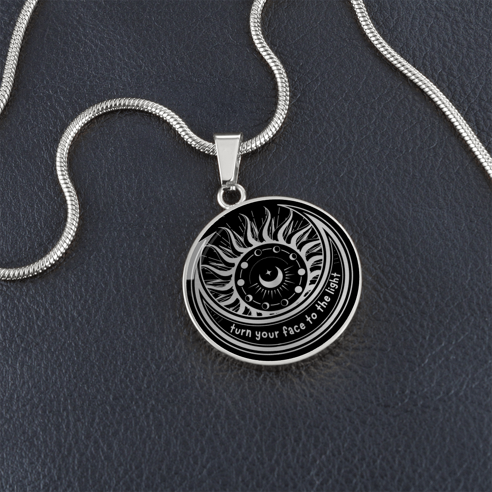 Turn Your Face to the Light Inspirational Quote Necklace | KayarizeGifts