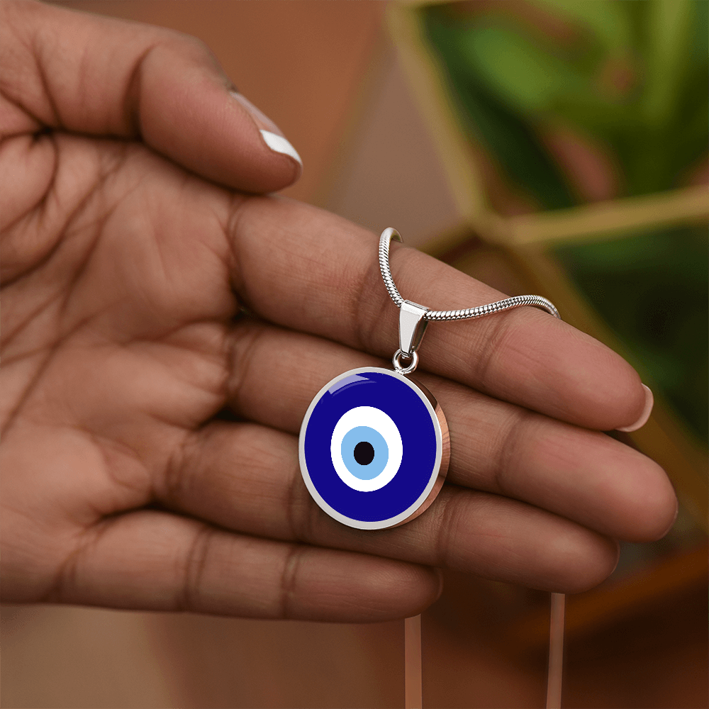 Evil Eye Necklace — Protection & Good Energy Pendant (18K Gold Plated/ Stainless Steel)