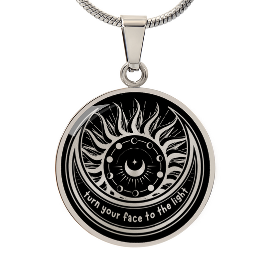 Turn Your Face to the Light Inspirational Quote Necklace | KayarizeGifts