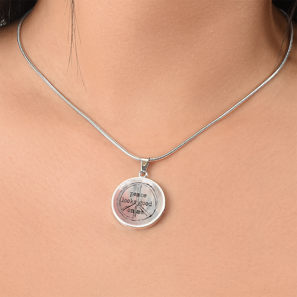 Peace Looks Good On Me Necklace – Bold Inner Calm Pendant for Spiritual Women