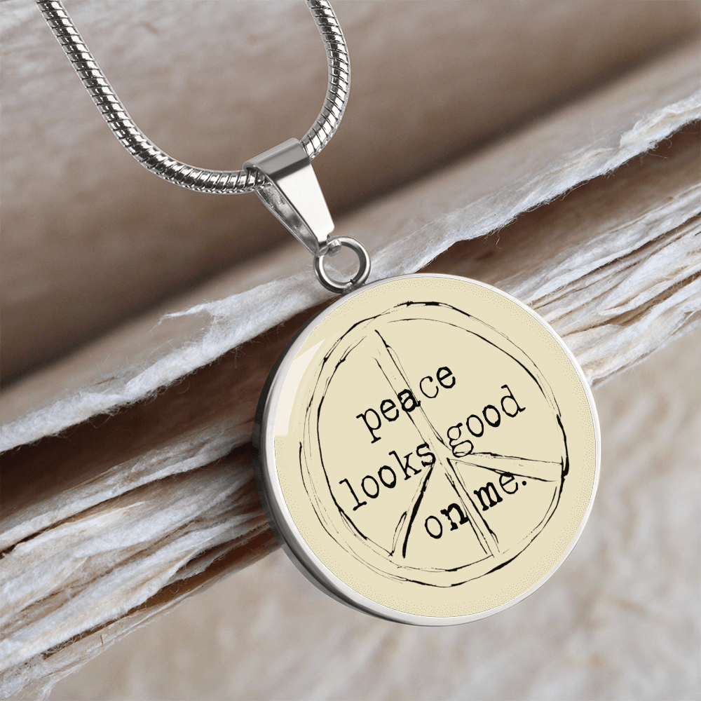 Peace Looks Good On Me Necklace – Gold Stainless Steel Pendant for Inner Calm & Outer Style