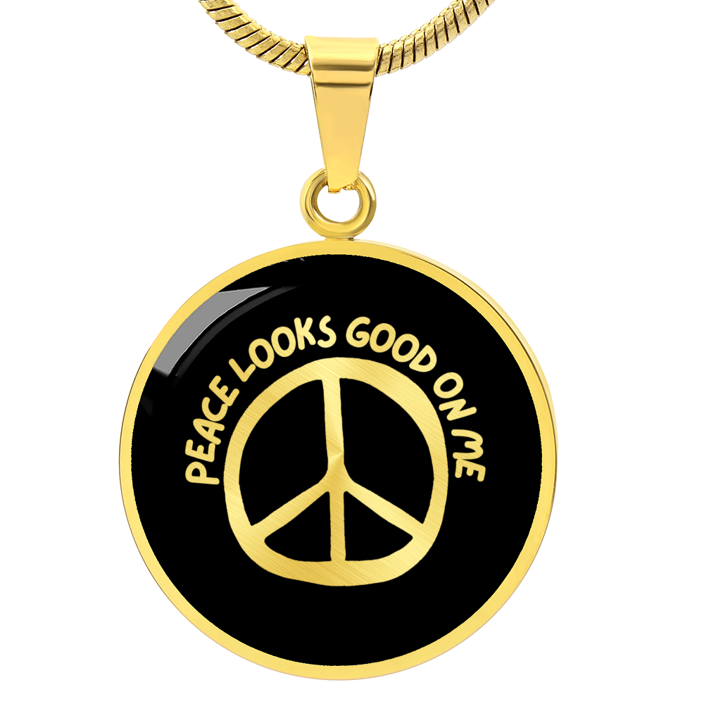 Peace Looks Good on Me Necklace – Stainless Steel Peace Sign Pendant