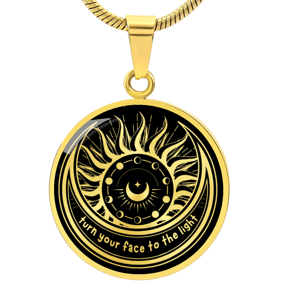 Turn Your Face to the Light Inspirational Quote Necklace | KayarizeGifts