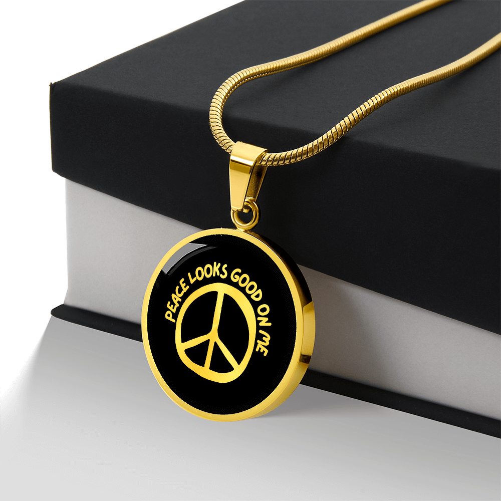Peace Looks Good on Me Necklace – Stainless Steel Peace Sign Pendant