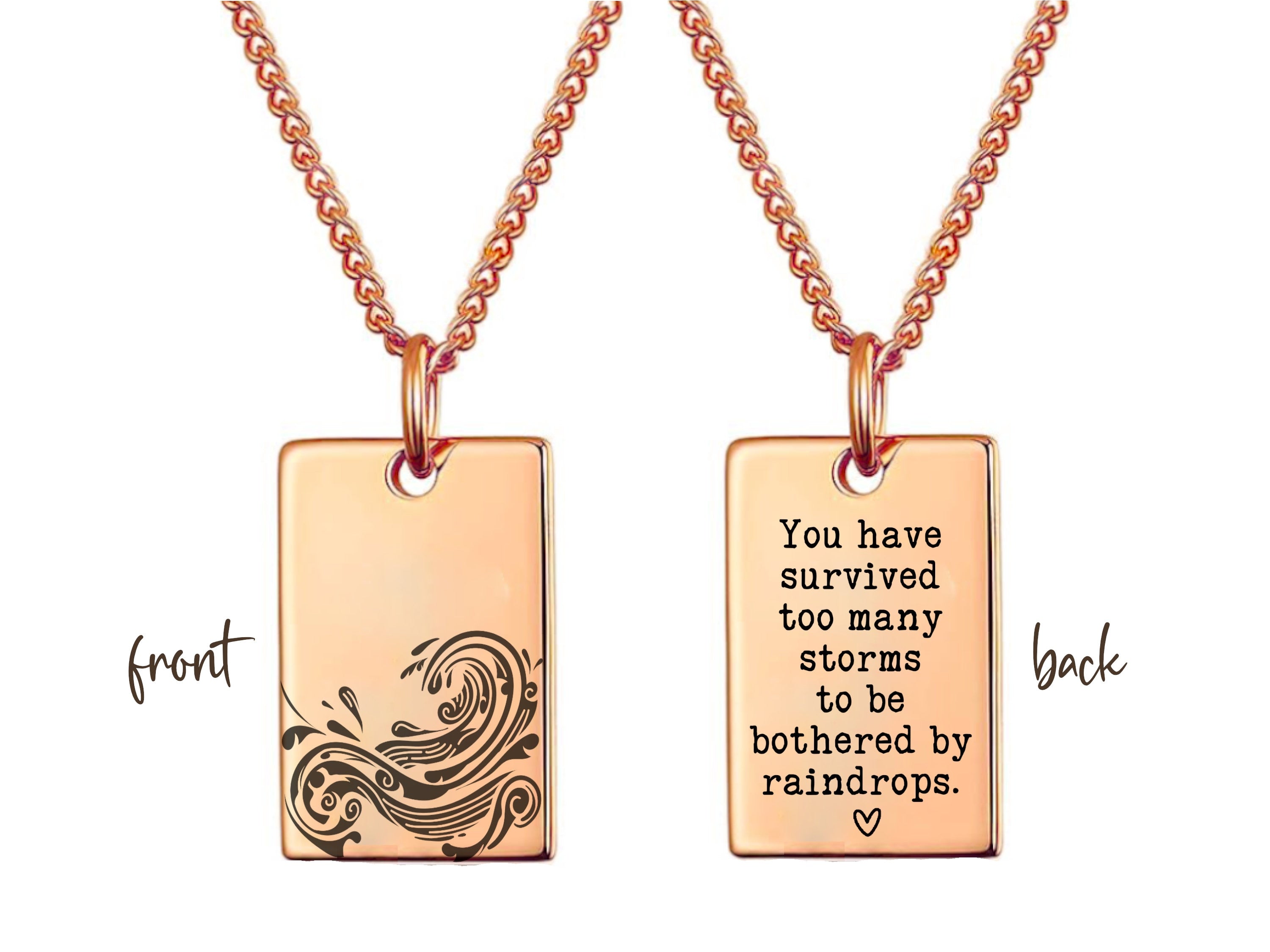 Best Friend Gift Embrace Your Inner Strength Necklace - Inspirational Jewelry Gift" Perfect Gift as Symbol of Resilience and Power"