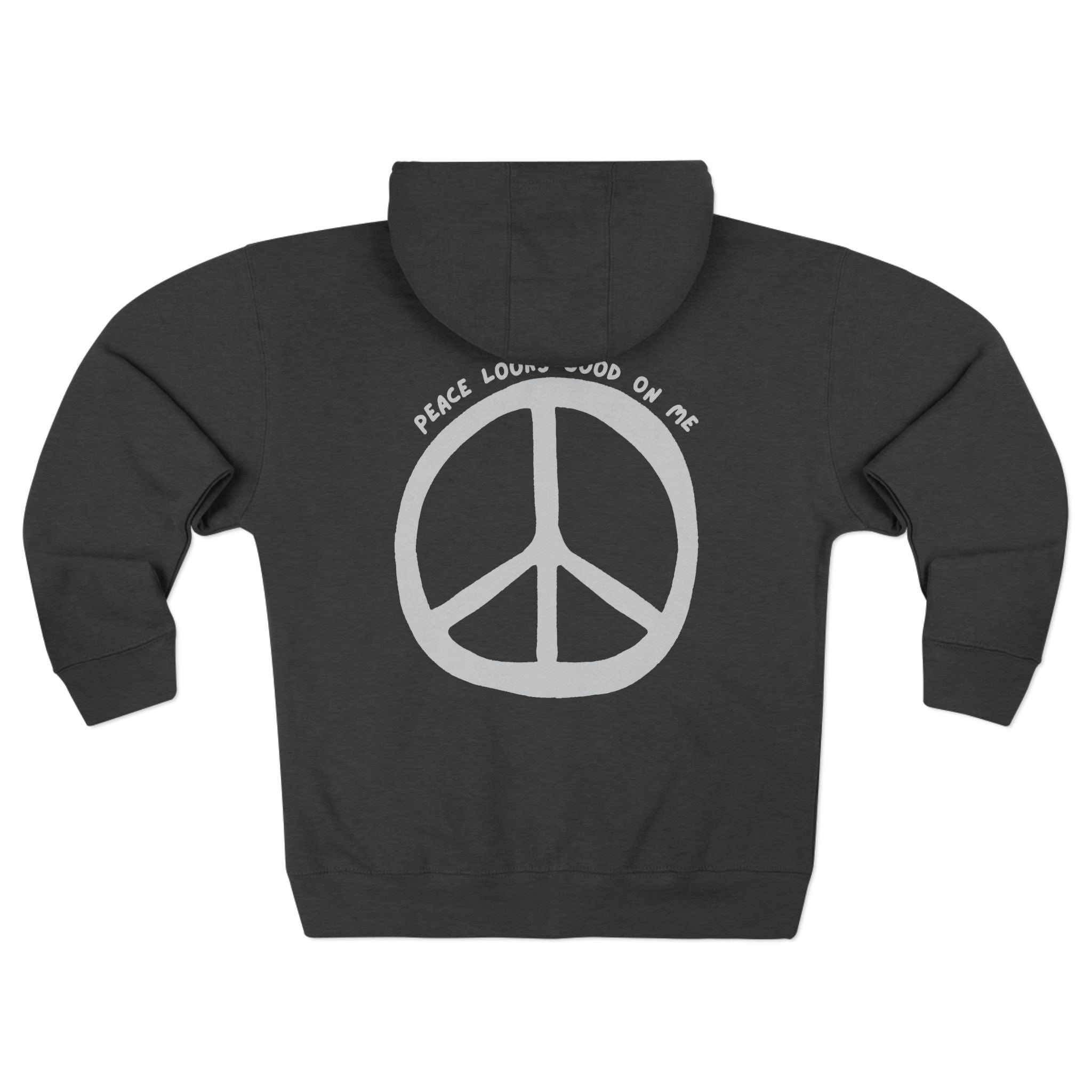Peace Looks Good On Me Zip Up Hoodie UK | Unisex Cozy Hoodie, Boho Peace Sign, Mindful Gift