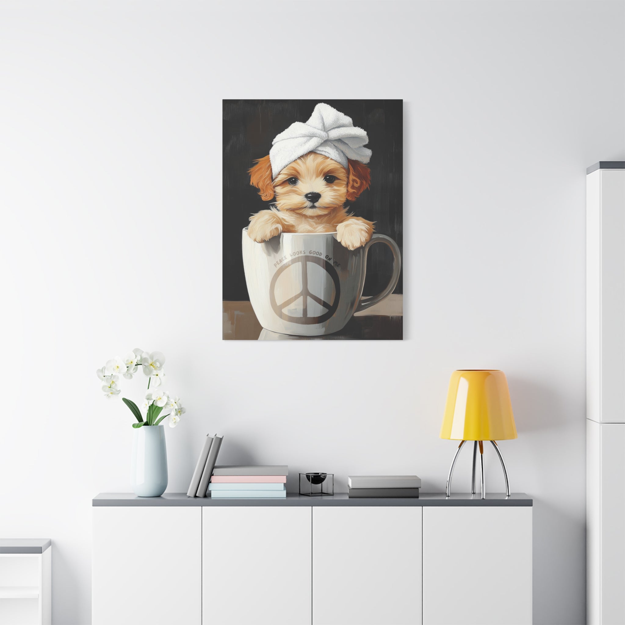 Peace & Pamper Pup Canvas Wall Art