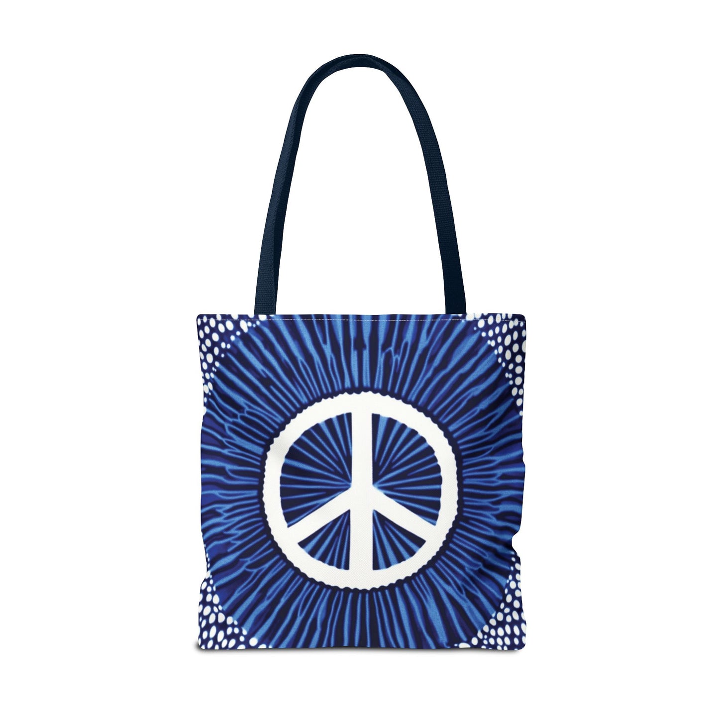 Boho Peace Symbol Tote Bag — Free Spirit Everyday Carryall (Multiple Sizes)