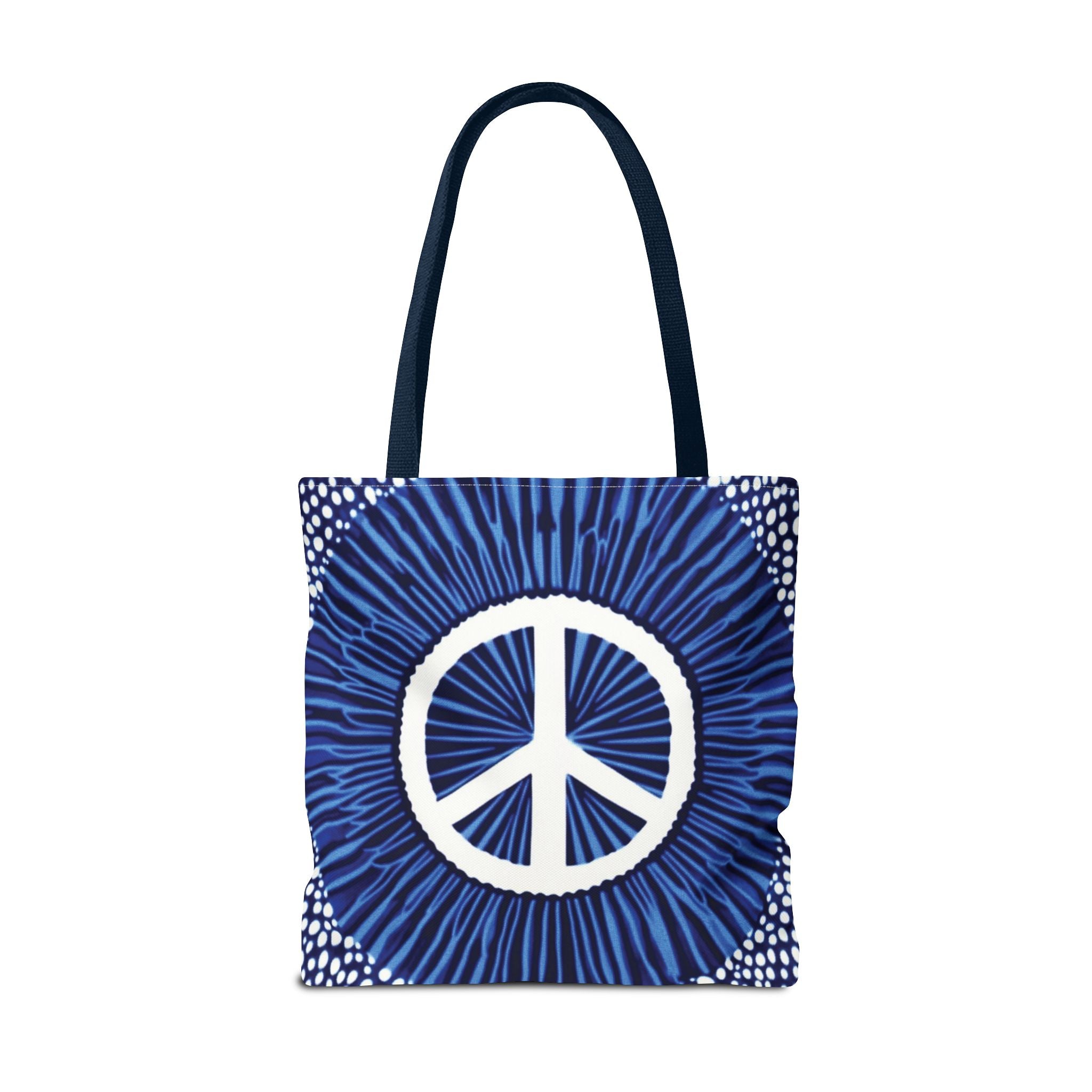 Boho Peace Symbol Tote Bag — Free Spirit Everyday Carryall (Multiple Sizes)
