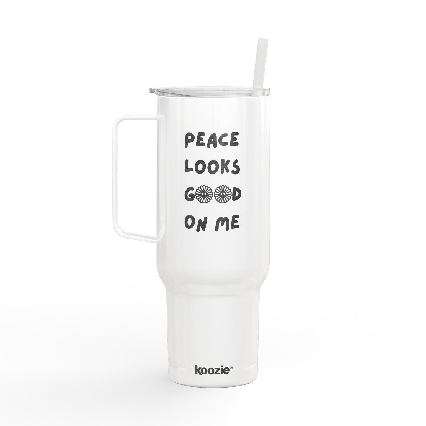 Peace Looks Good On Me Engraved Insulated Tumbler, 40oz Travel Cup