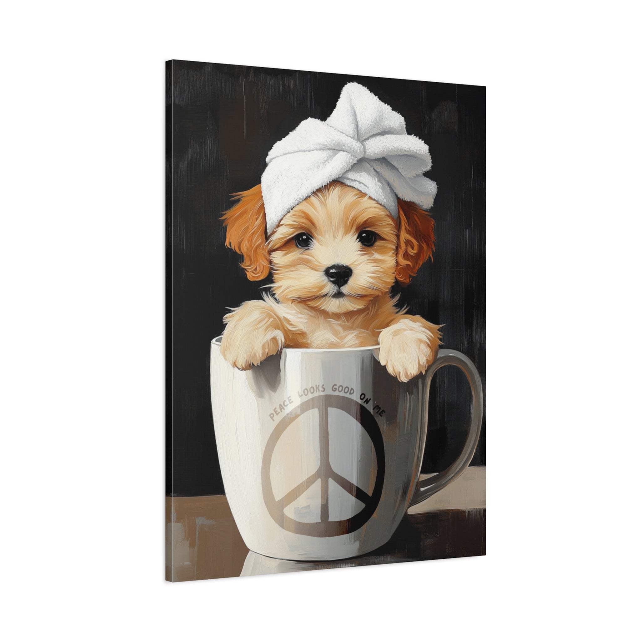 Peace & Pamper Pup Canvas Wall Art