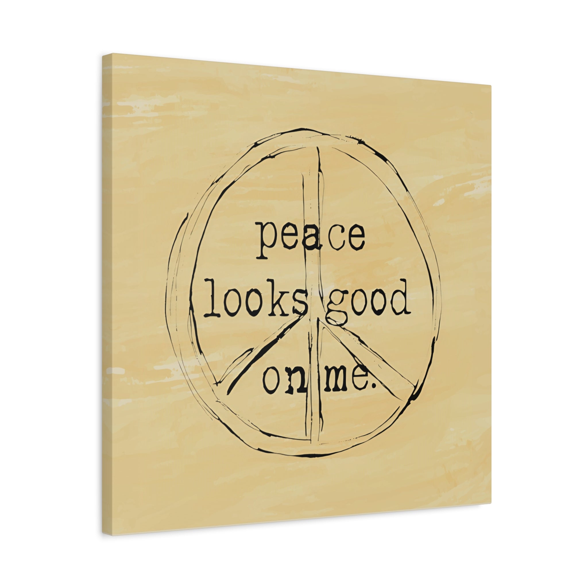 Peace Looks Good On Me Canvas Wall Art – Mindful Modern Decor for Your Calm Corner