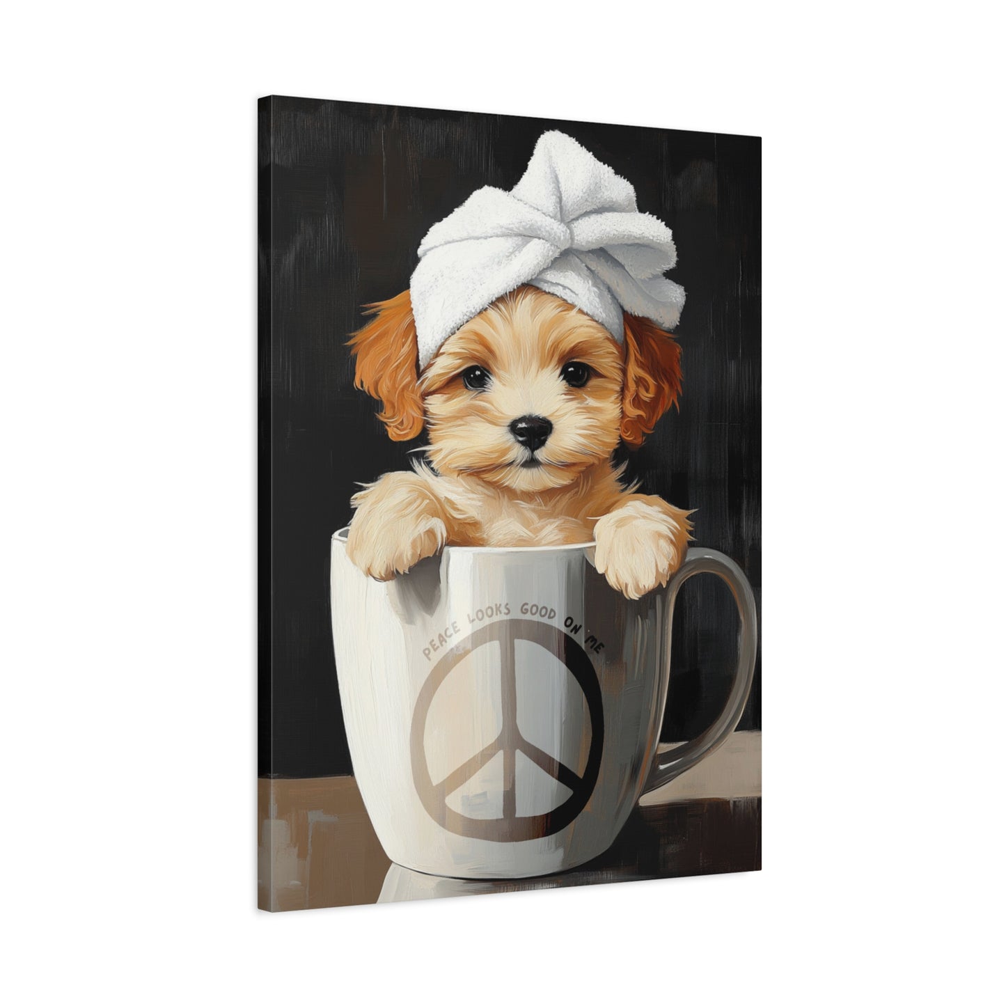Peace & Pamper Pup Canvas Wall Art