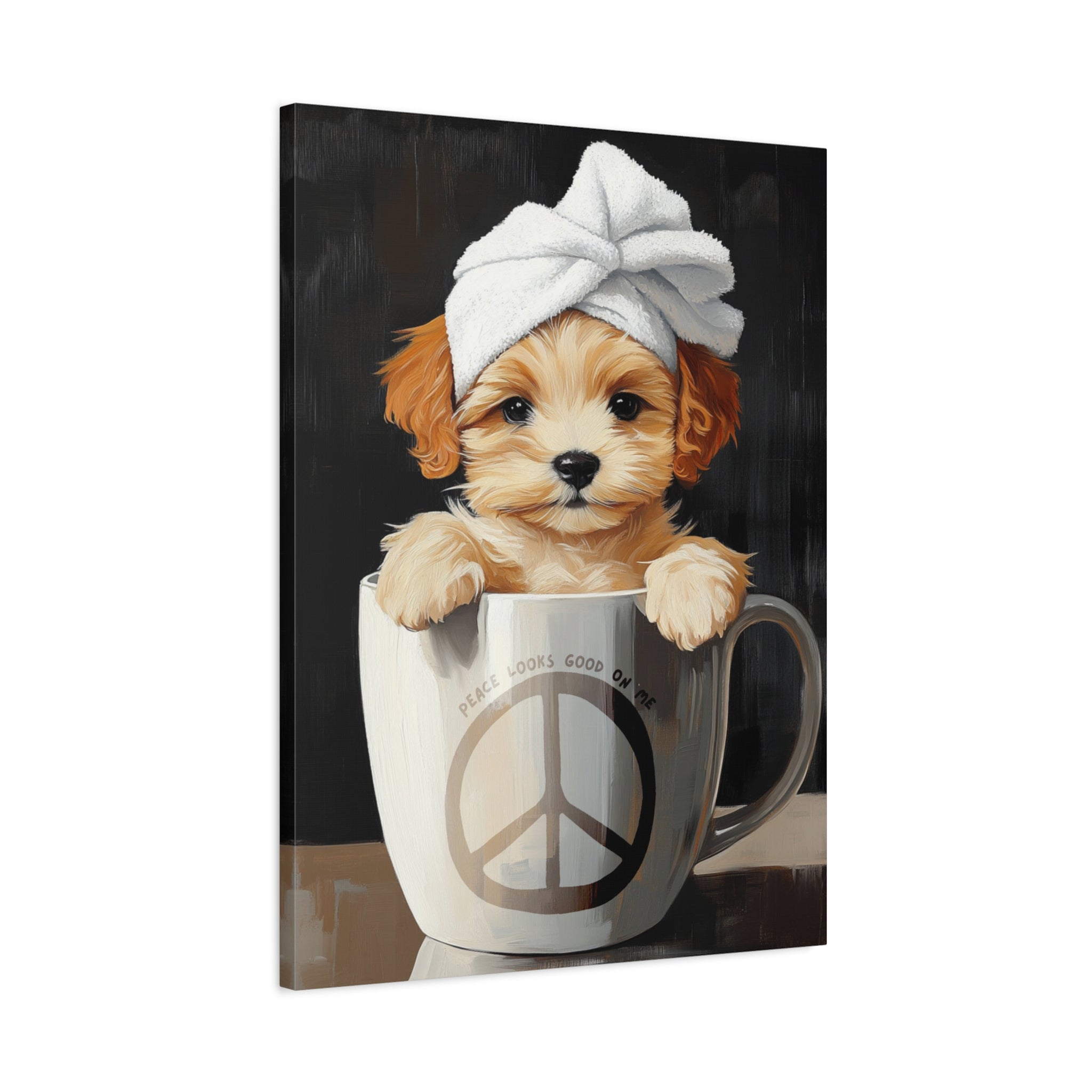 Peace & Pamper Pup Canvas Wall Art