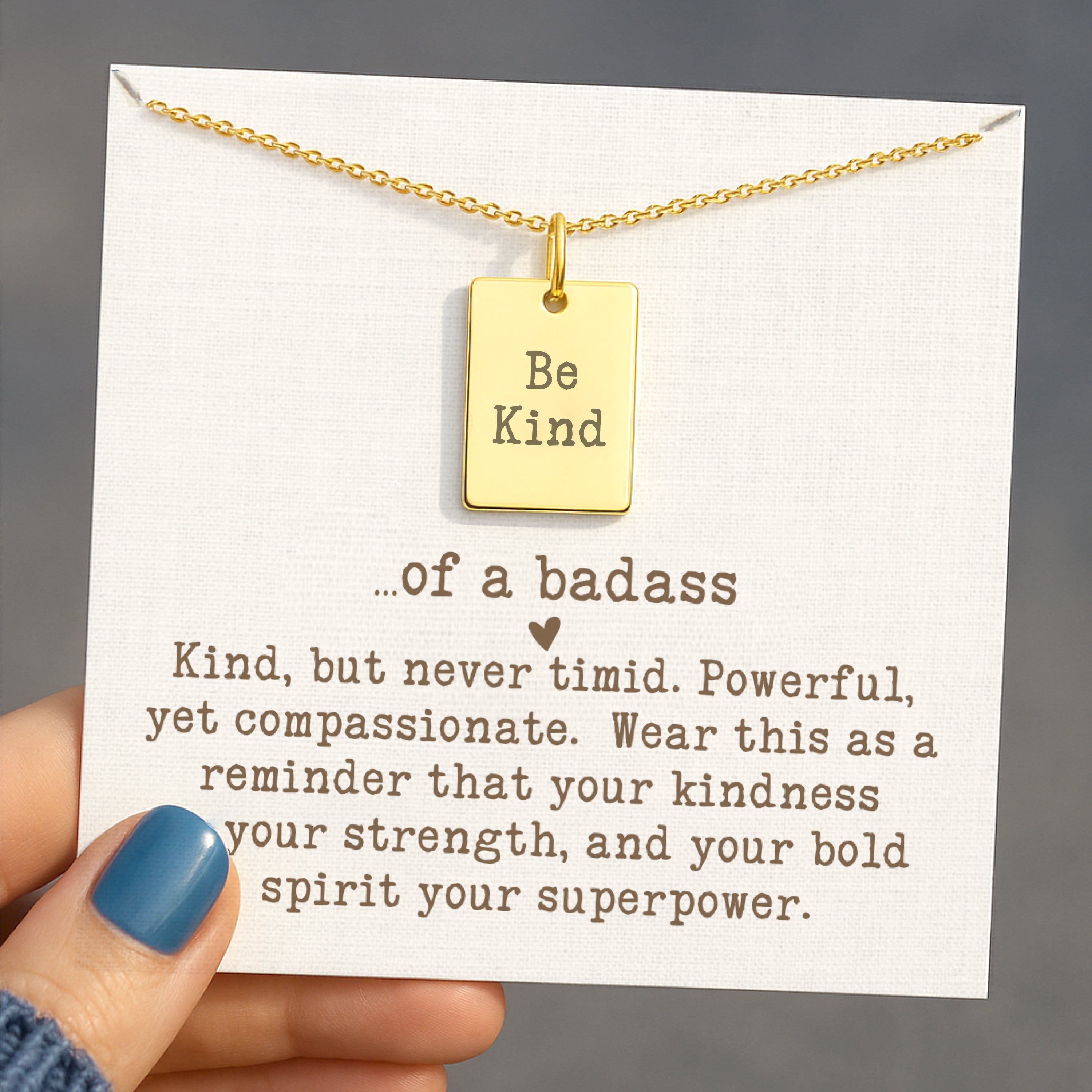 Be Kind of a Badass Minimalist Necklace